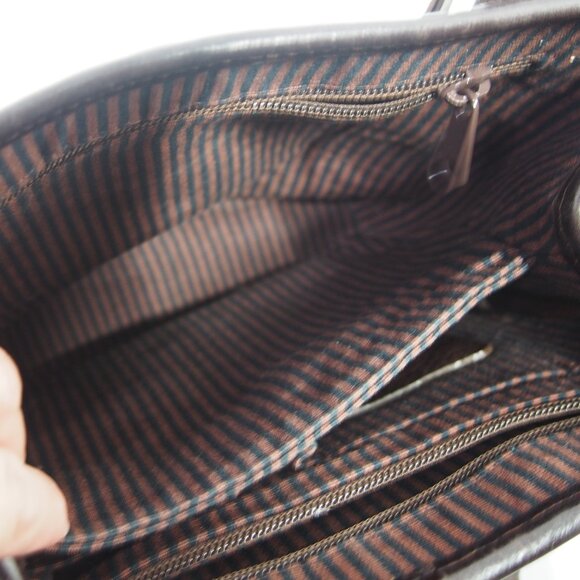 Vintage Brighton Crocodile/Basket Weave Brown Shoulder Bag with Hangtag - Picture 9 of 16